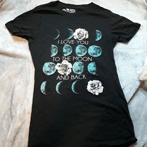 Rose and Moon phases graphic tee